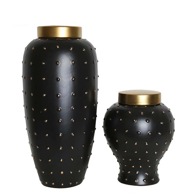 

Modern Flower Wedding Dekoration Flower Luxury Gold Black Bottle Shape Vase