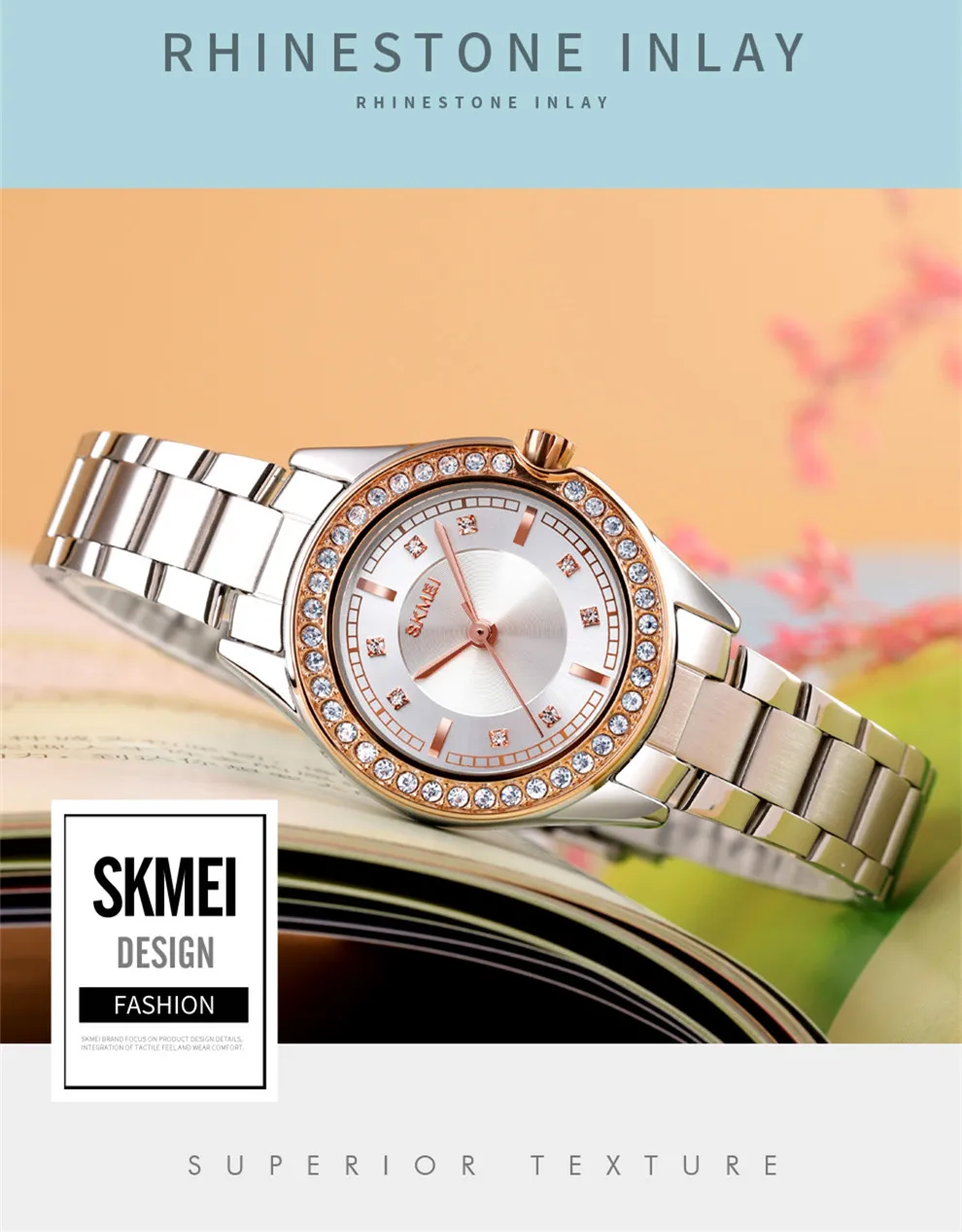 Нові SKMEI 1534 жіночі наручні годинники з нержавіючої сталі водонепроникні жіночі годинники