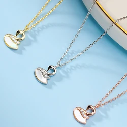 Cute Design 925 Sterling Silver Jewelry Animal Small Swan Necklace With Mother Of Pearl For Lady Girl joyeria de plata Orbis