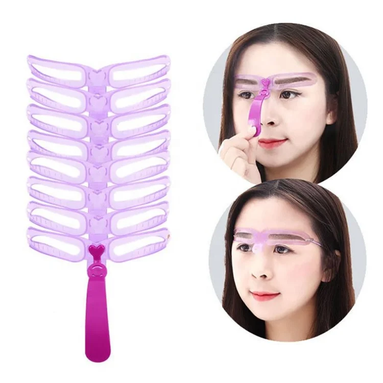 

2020 New Hot-selling Assistant Various Facial Makeup Eight-in-one Eyebrow Template, Purple