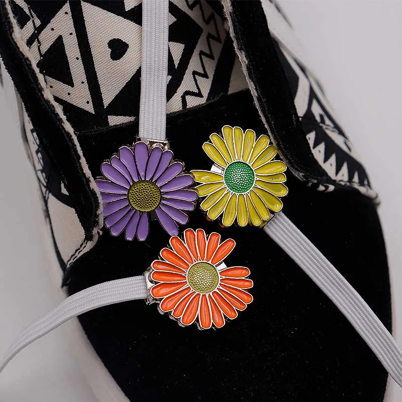 

Weiou Shoe Accessories Manufacturer High Quality Flat Elastic Spring Shoelaces With Chrysanthemum Shoelaces Buckle, Black,red,grey,blue,support custom color