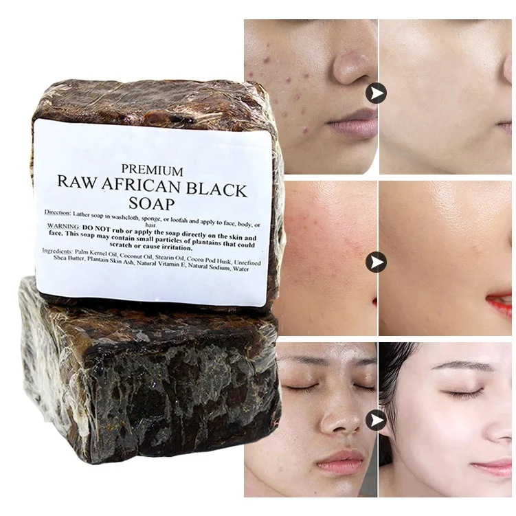 

Private Label Natural Organic Toilet Face Bath Handmade Soap Deep Cleansing Remove Acne Moroccan Raw African Black Soap