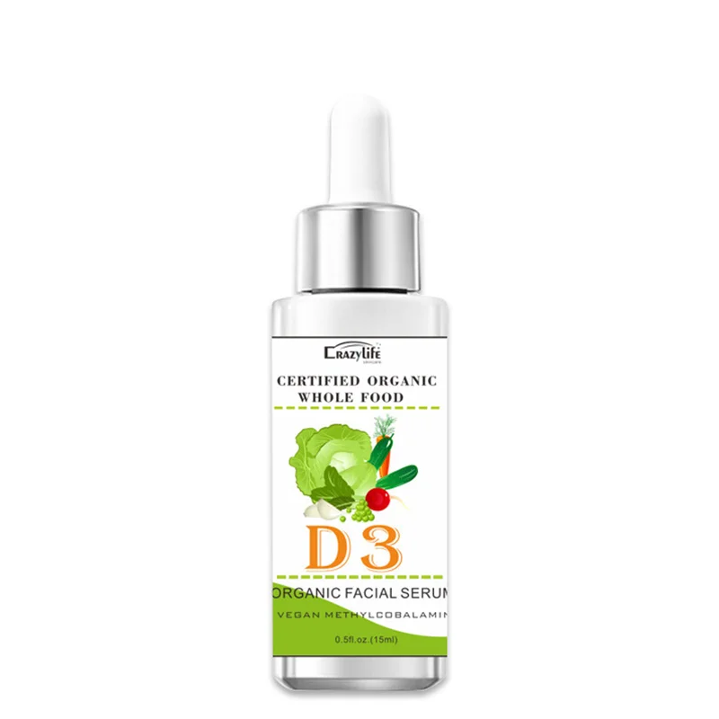 

Vitamin D3 Organic Facial Serum 15ml-Deep Moisturizing Anti Aging Skin Care with Hyaluronic Acid & Vitamin C & E 100% Vegan