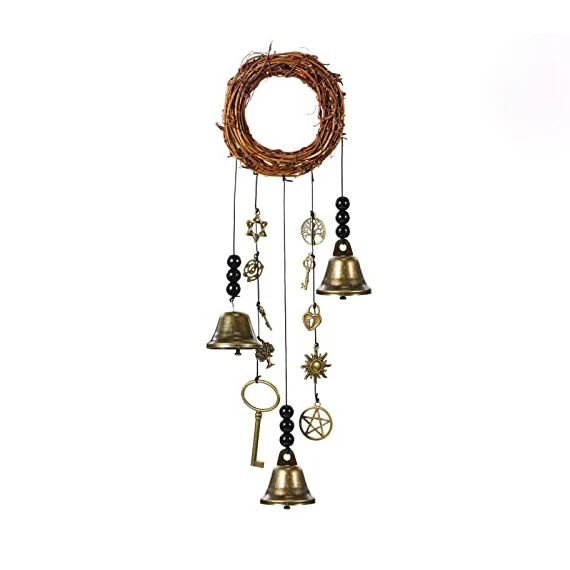 

Witch Bells Door Knob Hanger Witchcraft Decor Wind Chimes Magic Home Witch's Protection Bells Witch Door Knocker for Boho Decor