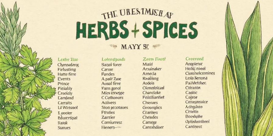 Chart showing common herb and spice flavor pairings.
