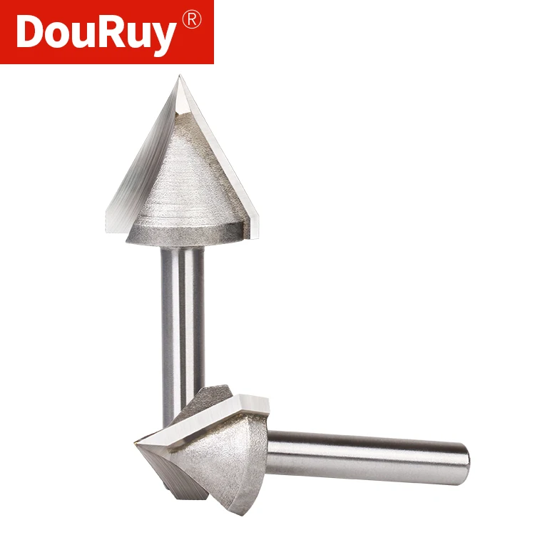 

DouRuy 8mm CNC solid carbide router bits for wood 60 90 120 150 degree tungsten steel V groove milling cutter
