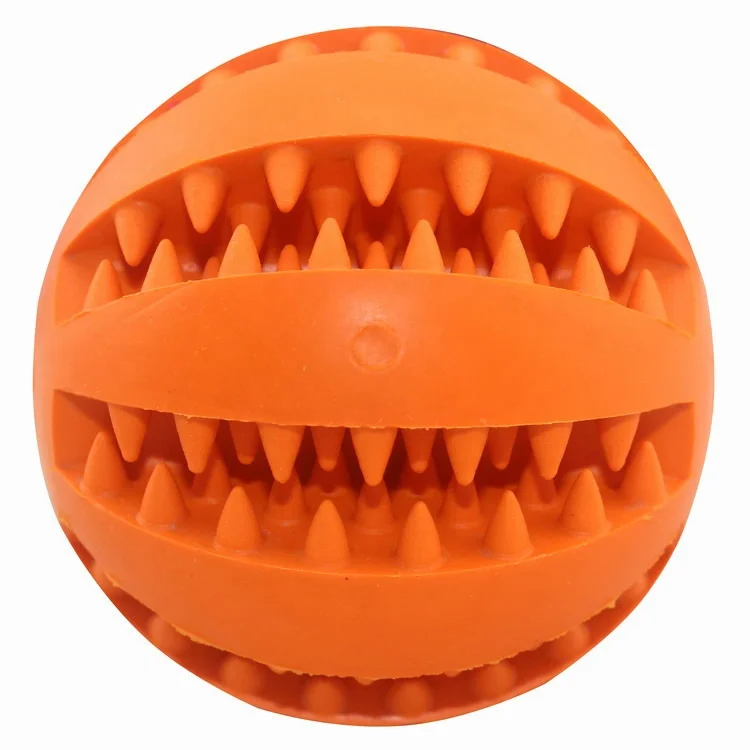 

New Style Wholesale Rubber Treat Dispensing Ball Hiding Food Puzzle Interactive Chew Dog Toy Pet Ball, 6colors