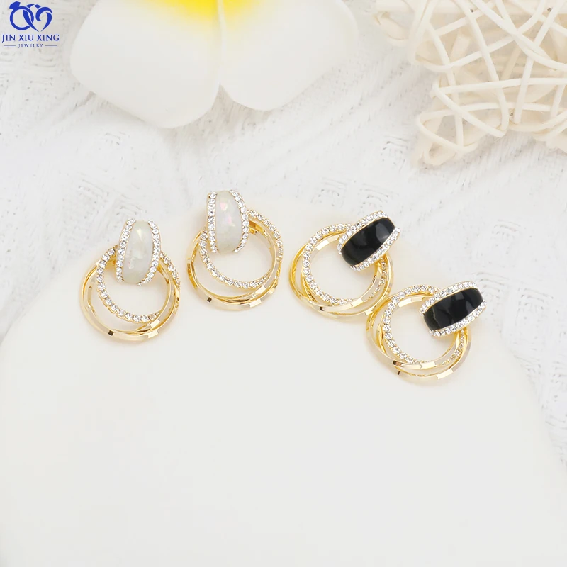 

JXX Factory Korean Style Fashion Jewelry Design Cubic Zirconia 18K Gold Plated 925 Silver Stud Earrings Wholesale