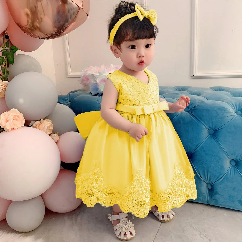 Mqatz 024month Newborn Baby Girls Dress Lace Flower Girl Small Kids