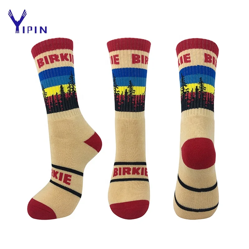 

2020 Winter fancy socks embroidery custom knitted socks custom logo athletic socks