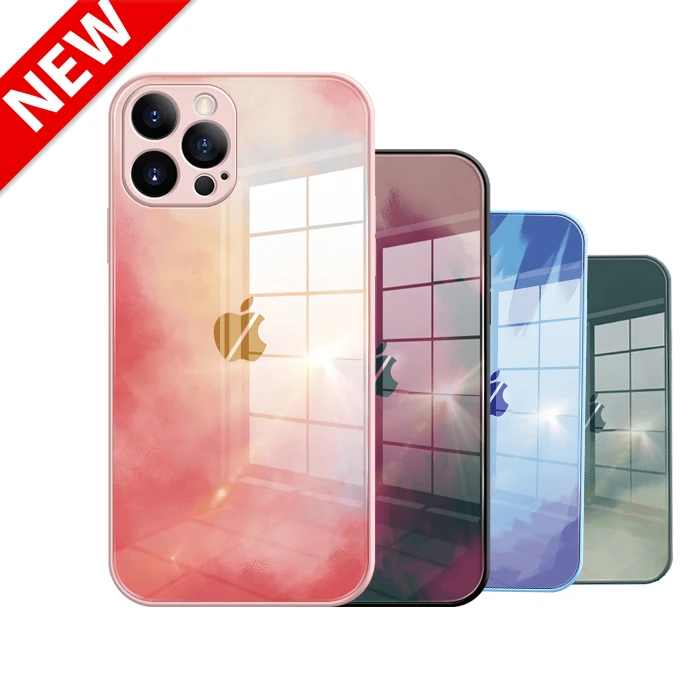 

Dropshipping Custom Phone Case Manufacturer Watercolor Tempered Glass Cover For Iphone 6S 12 models