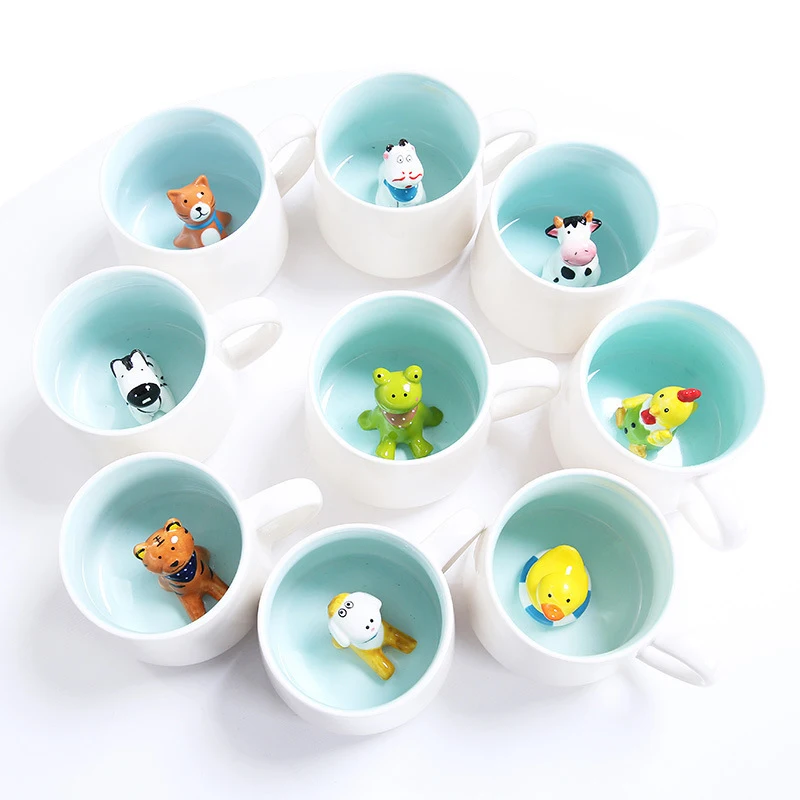 

3D cup inside cute animal ceramic mug