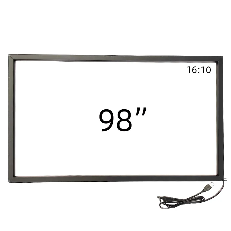 

98 inch Factory direct sales multi touch points IR touch screen frame pc overlay kit panel screen, Black