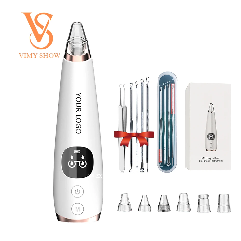 

Hot Selling Blackhead Remover Pore Vacuum Suction Upgraded Strong Vacuum Suction Facial Comedo Acne Remover Extractor Tool Kit, White