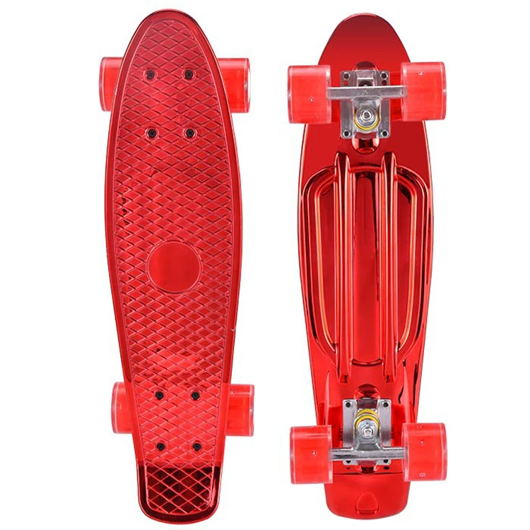 

Pretty Design PP Deck Outdoor Sport Skating Strong Structure Long Board Skateboard With Flash PU Wheel