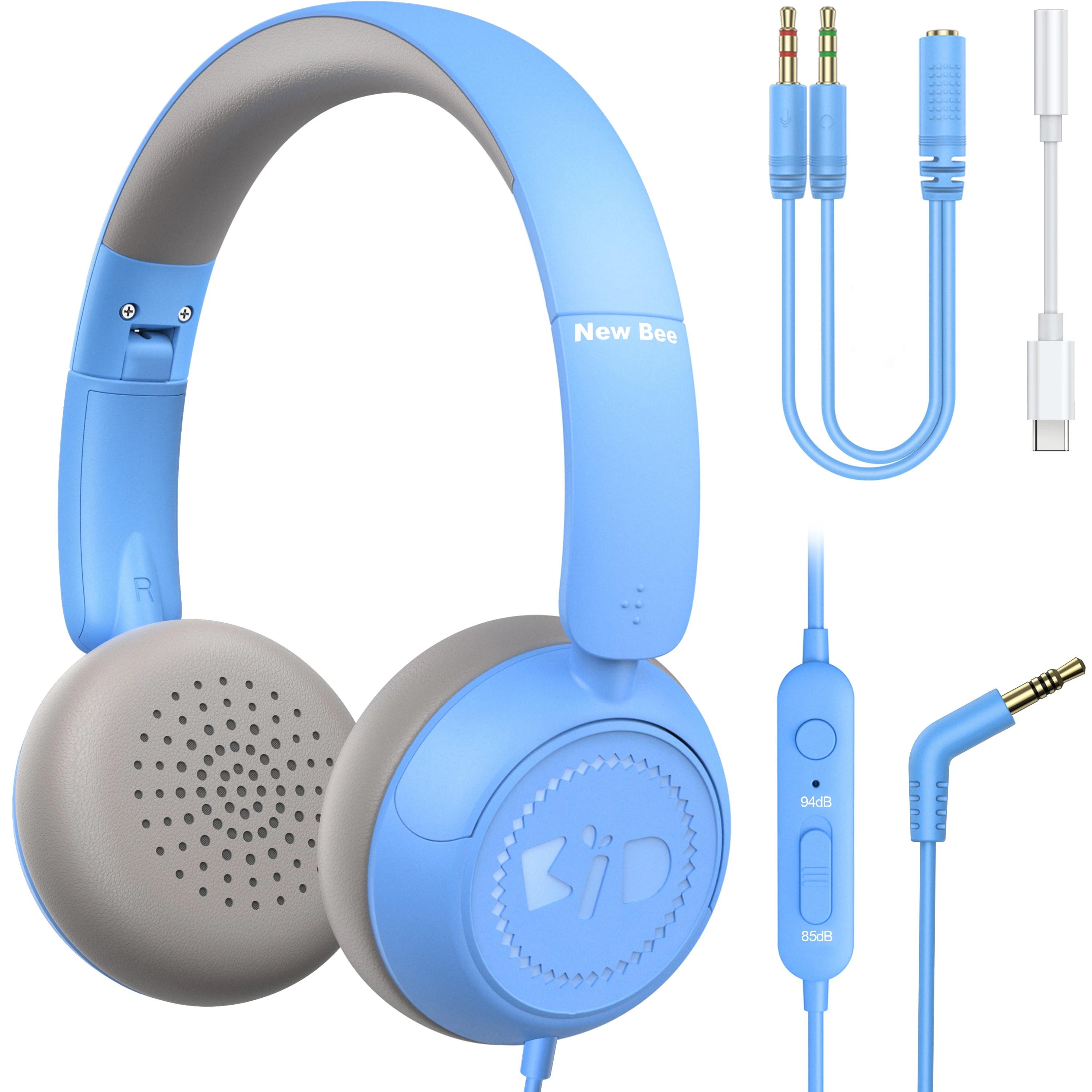 

Durable Using Kids Cartoon Wired Noise Cancelling Headphones With 3.5mm Wire For Computer, Blue