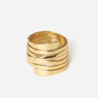 

Multi Layered Wrapped Spiral Geometric Rings Brass Gold Rings for Women Circle Polished Statement Rings 2019 Fashion