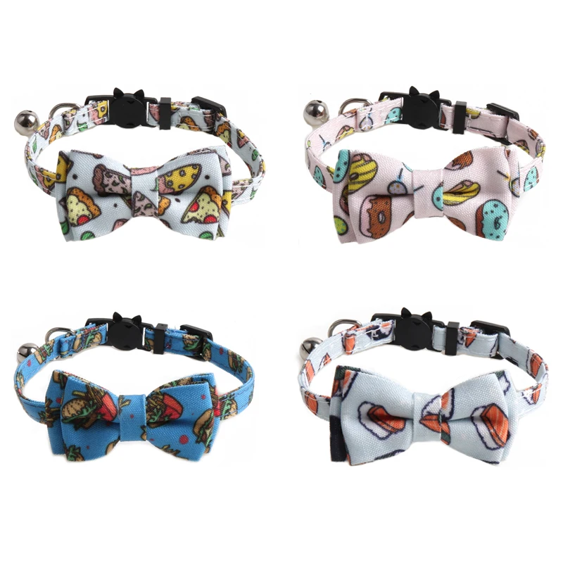 

Amigo new design comfortable safe custom print fabric wholesale bow bowknot breakaway cat collar, Show as picture or custom