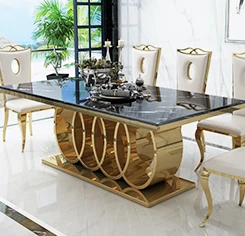 Stainless Steel Buffet Dining Table With Stone Tops Ct008 - Buy ...