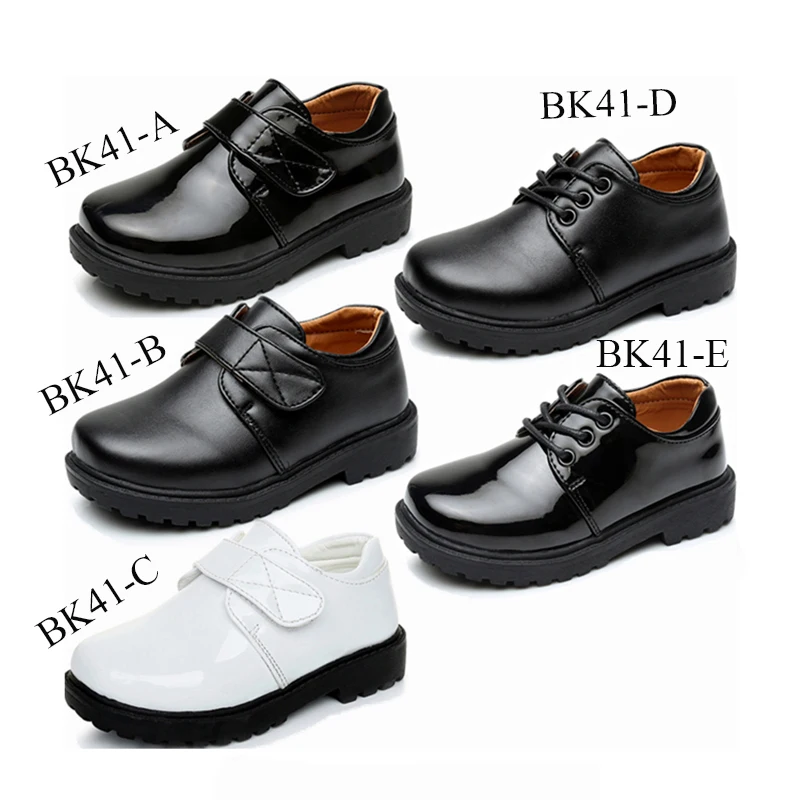 

A Wholesale New Style Black And White Leather Pu Children Shoes School Dress Kid Shoes For Boy