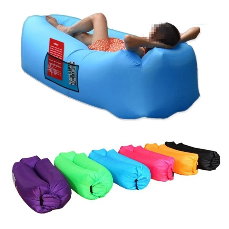 

Customized Inflatable Lazy Sleeping Bag Foldable Portable Waterproof Anti-Air Leaking Pool beach Camping Outdoor air sofa bed, Purple, green, blue, red, orange, black