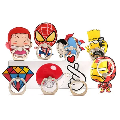 

Cartoon Ring Buckle Mobile Phone Holder Decorative Accessories Desktop Bracket Cream Mobile Phone holder
