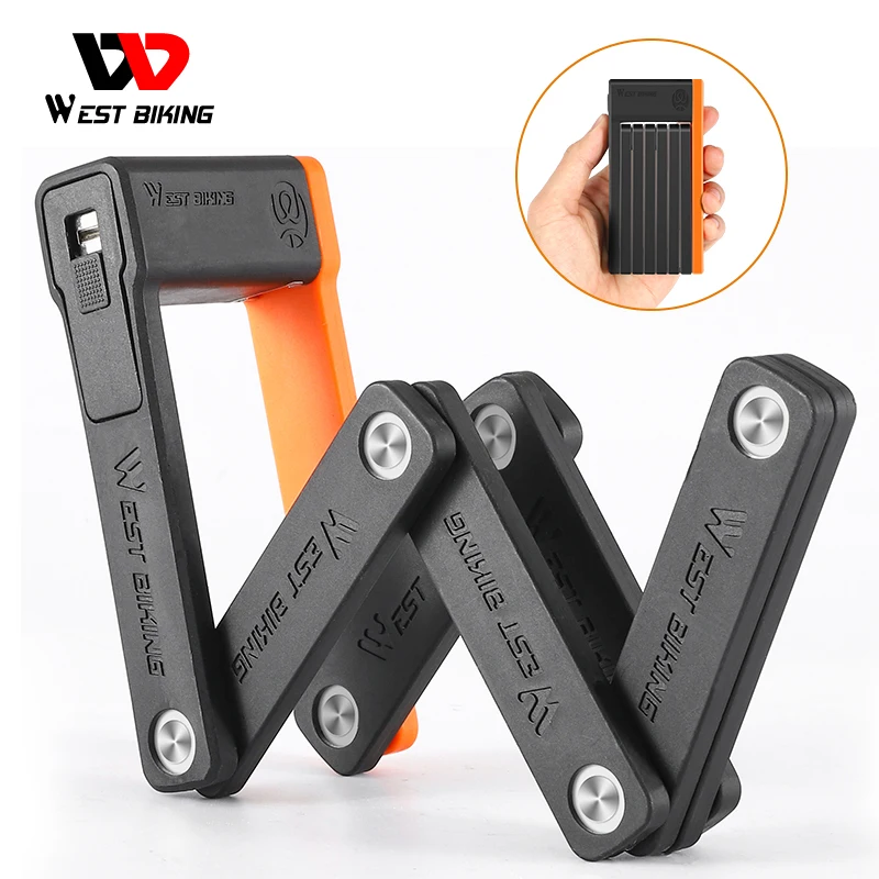 

WEST BIKING Mini Anti-Theft Bike Bicycle Folding Lock Electric Foldable Bicycle Bike Lock E Scooter Locks Folding