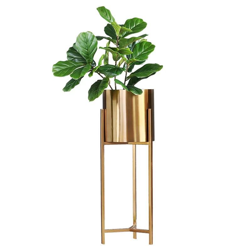

Interior Decoration Metal Iron Flower Pot Bracket Stick Foot Climbing Supports Green Plant Pot Plant Flower Stand, Gold/black