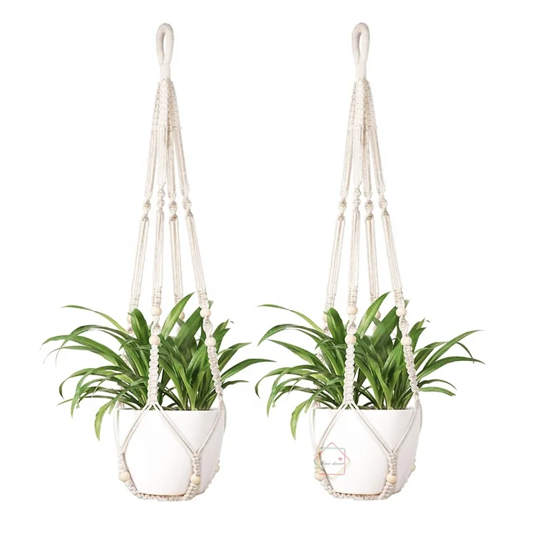 

flower pot hanger rope plant hangers macrame decorative plant hangers with plant pot, Different colors