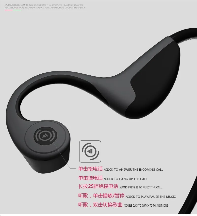 2019 Z8 bone conduction headphone 5D stereo bass surround wireless earphone - ANKUX.COM