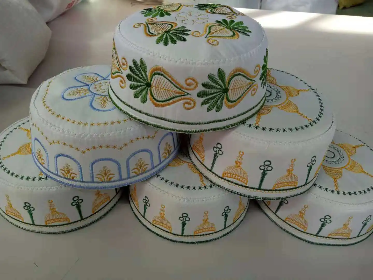 Muslim Man Embroidery Hat Prayer Cap Islamic Muslim Hat Skull Kufi