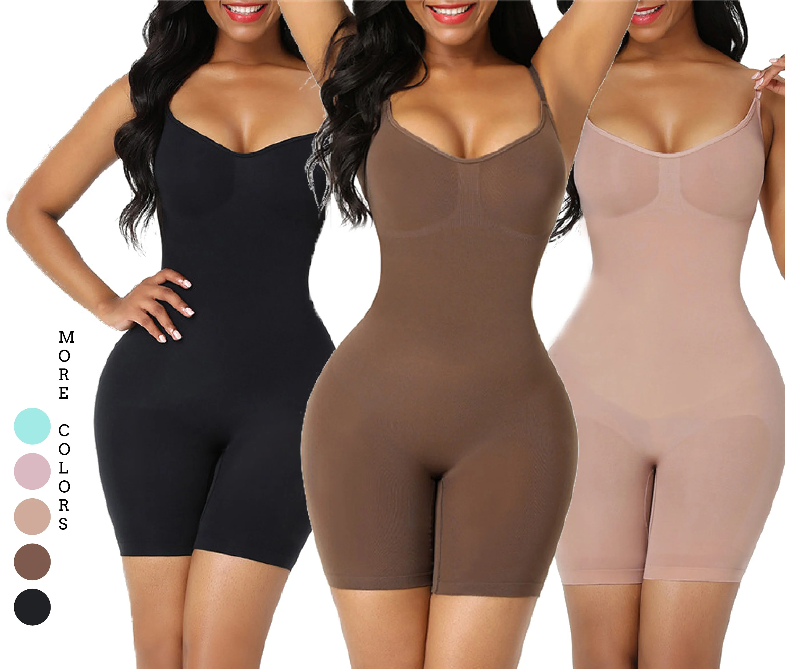 

2022 wholesale full slimming seamless tummy control fajas body shaper plus size shapewear for women spandex, Black