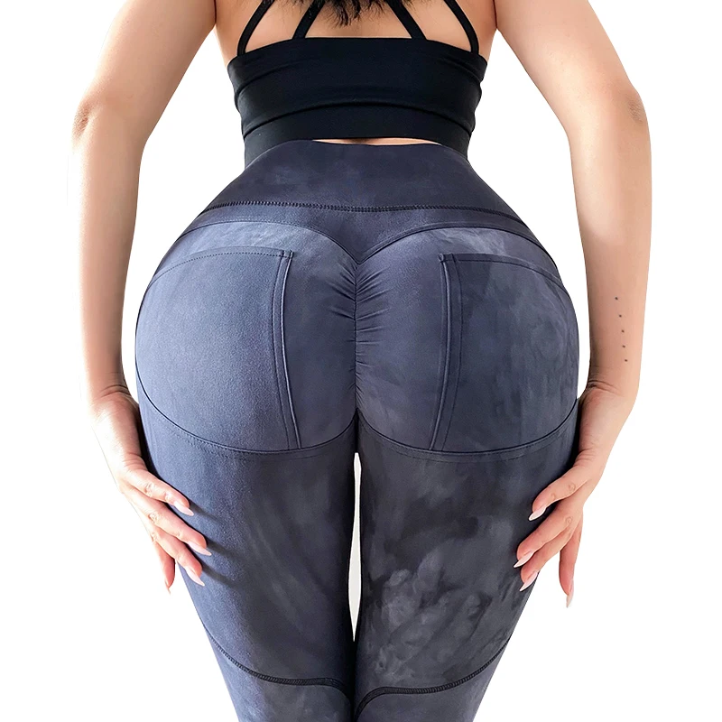 

Women Stretchy Tie Dye Scrunch Slimming Exercise Butt Lift Leggings