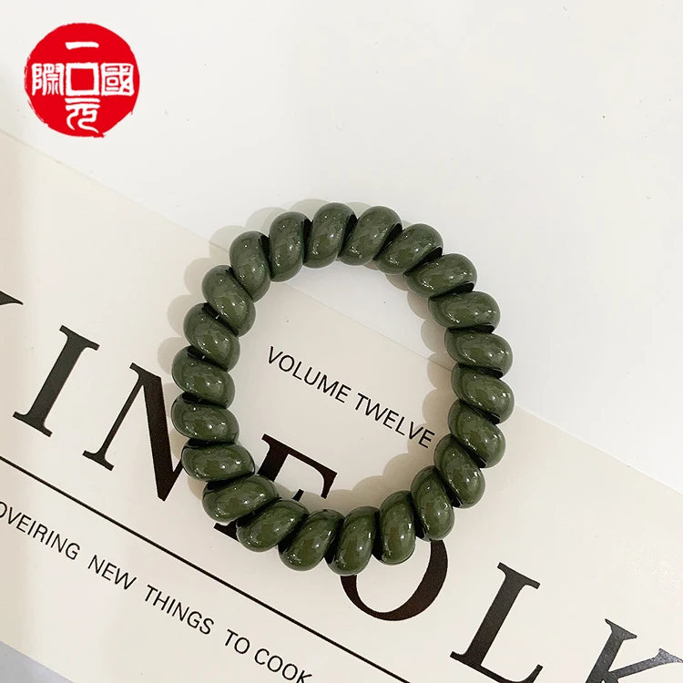 

One dollar Macaron phone line hair ring ins jewelry Korean version of simple texture girl head rope rubber band bracelet hair ac