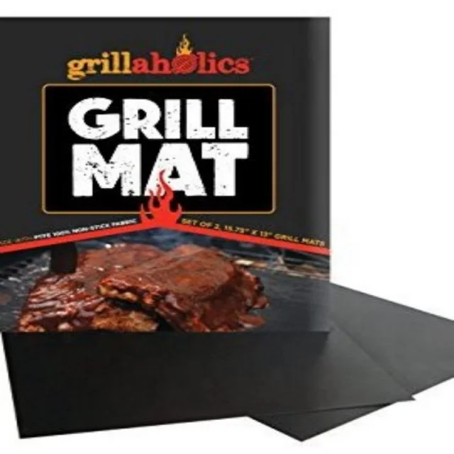 

2022 New Product Custom Heat Resistant Non Stick heavy duty 0.4 mm Barbecue BBQ Grill Mat