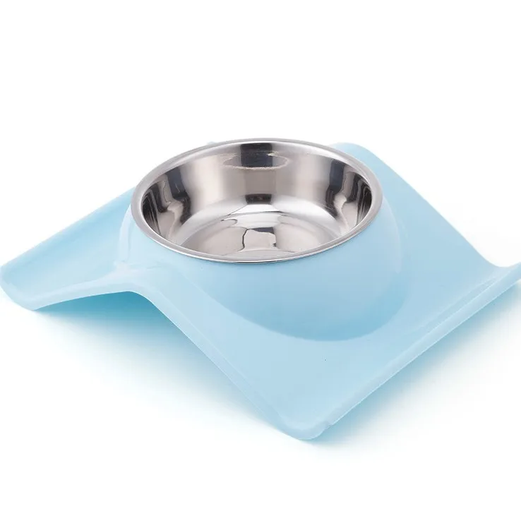 

Environmentally Friendly Durable Stainless Steel Slow Feed Bowl Pet Dog Cat Bowl Feeder With Plastic Base, As picture