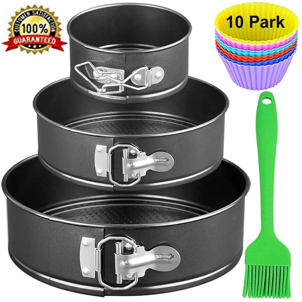 

Nonstick Springform Pan Set,4-7-9.5 Inch Leakproof Round Cheesecake Pans,Advanced Spraying, As picture