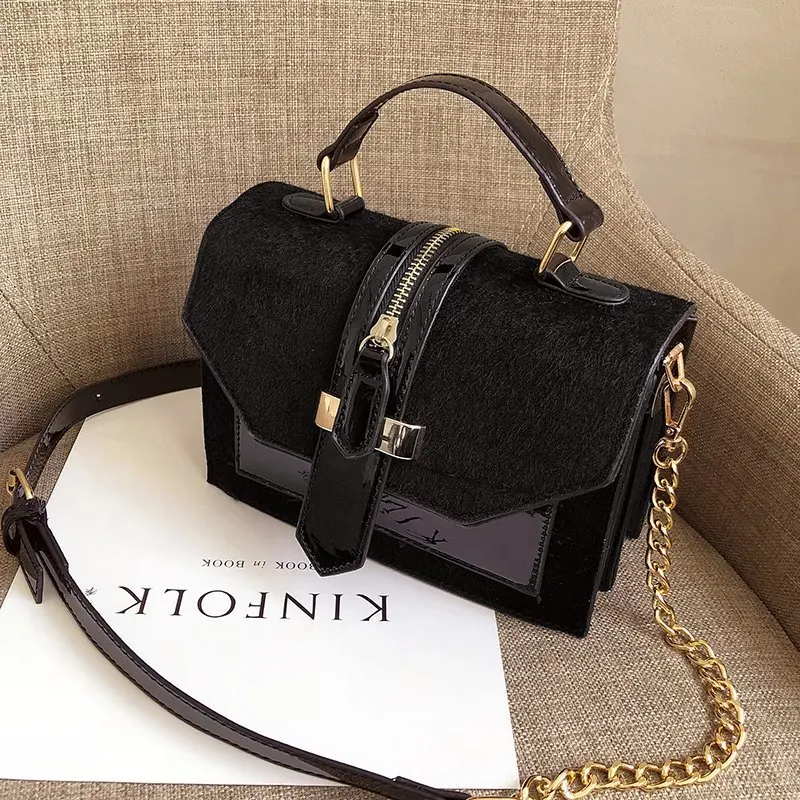 

Personality Simple Shiny Chain Handbag 2020 Fashion Metal Chain Reversible Sequin Single Shoulder Bag, Accept customizable color