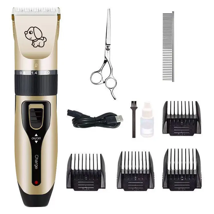 

Electrical Dog Hair Trimmer Pet Dog Trimmer Professional Cat Hair Electric Cutter, Gold+black