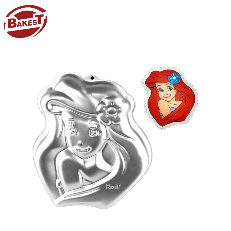 

Bakest Different Large Custom Aluminum Cartoon Cake Mold Princess Shape, Silvery
