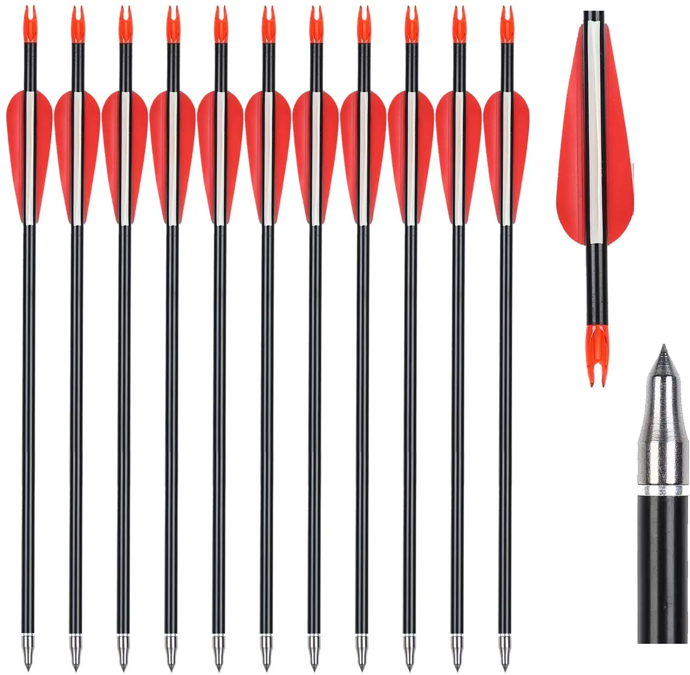 

Best selling quality  TPU Feather 7075-T6 aluminum arrow, As picture