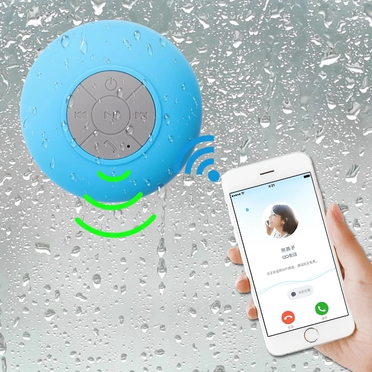 Suction cup bathroom Waterproof bluetooth wireless speaker (BTS-06)