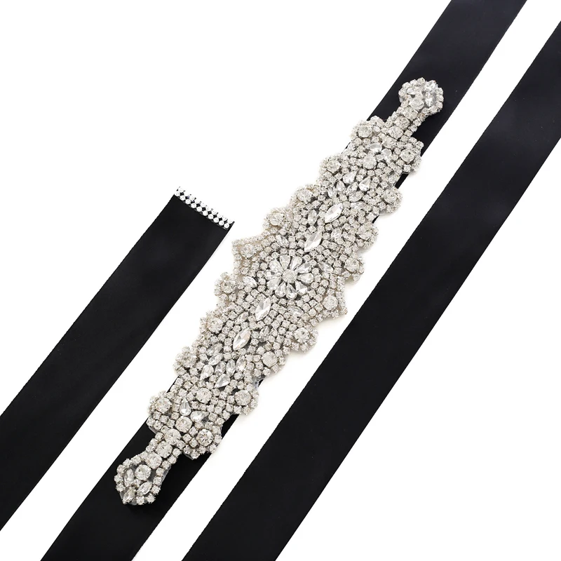 

Handmade Luxury Rhinestone Beaded Crystal Bridal Sash Belts for Wedding Evening Bridesmaids Dress, Silver,rose gold, gold