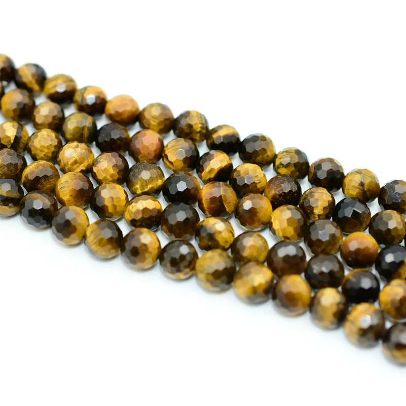 

Trade Ansurance 8mm High Quality Faceted Yellow Tiger Loose Beads