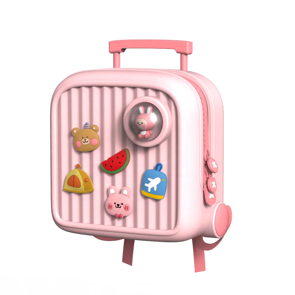 

High Quality Double Wheels Animal Carry On Mini Suitcases Luggage Travel Bags For Children, Pink blue yellow or customized
