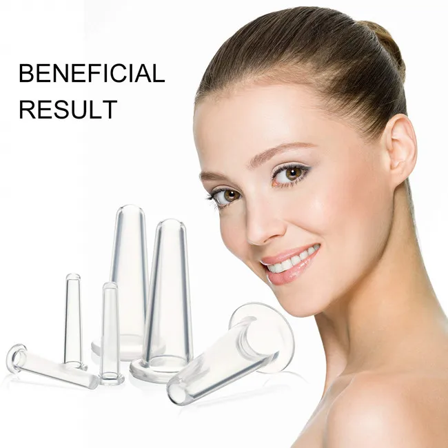 
Face and Eye 6 Pieces Facial Massage Cupping Therapy Set with Exfoliating Brush for Neck Skin Anti-Wrinkle Effect 