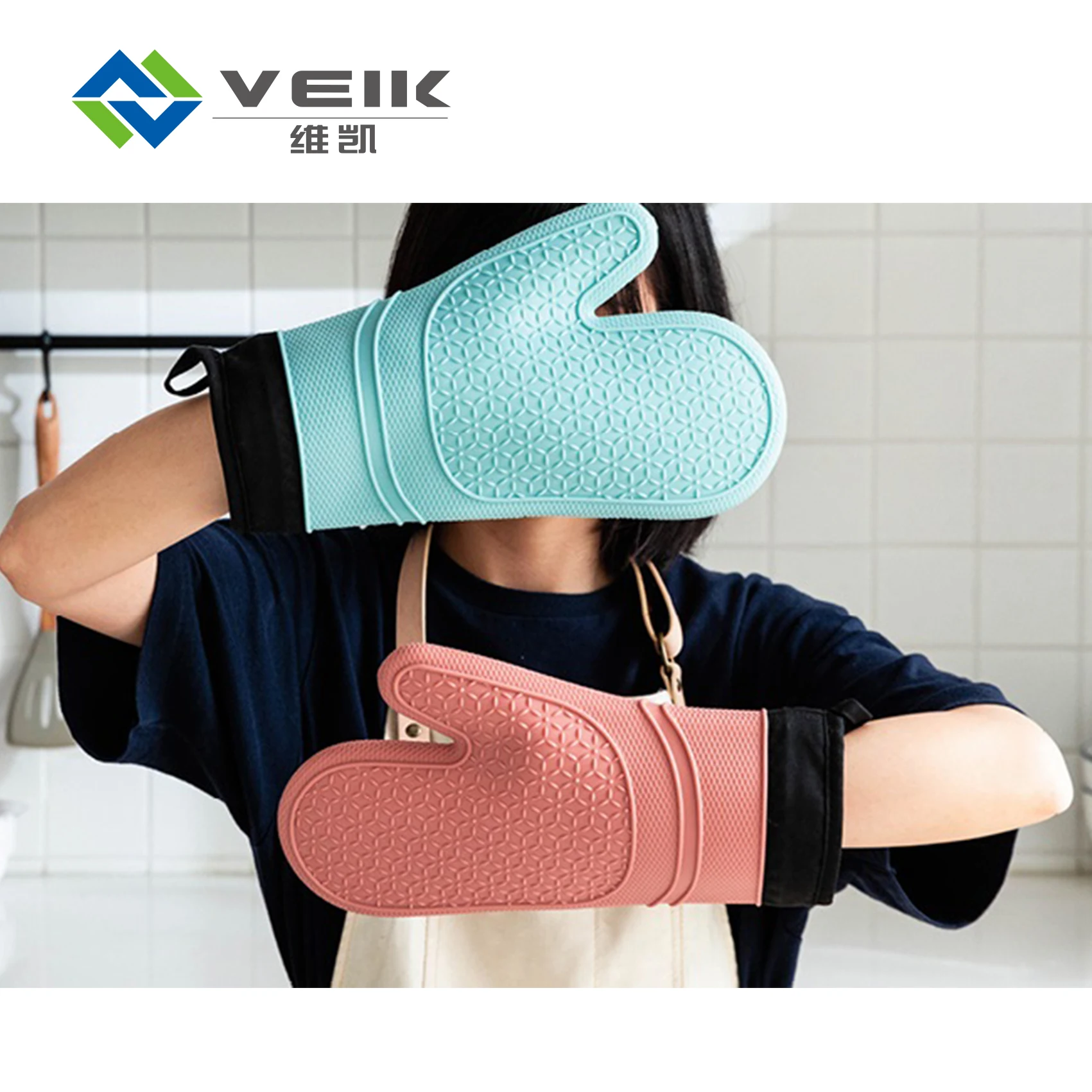 

High temperature resistant kitchen ues silicone glove, Custom color