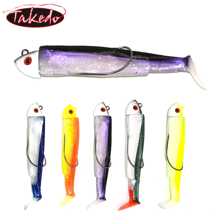 

TAKEDO BY04 12cm/15g HIgh Qulitity Lead head soft bait fish road soft bait bionic bait Sea bass black fish