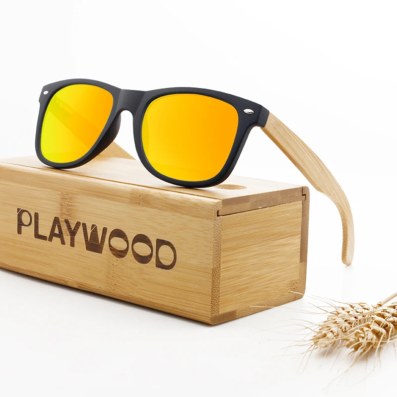 
Men Polarized Wood Sunglasses 2020 Custom Logo Polarized Bamboo Wooden Sunglasses in Stock 
