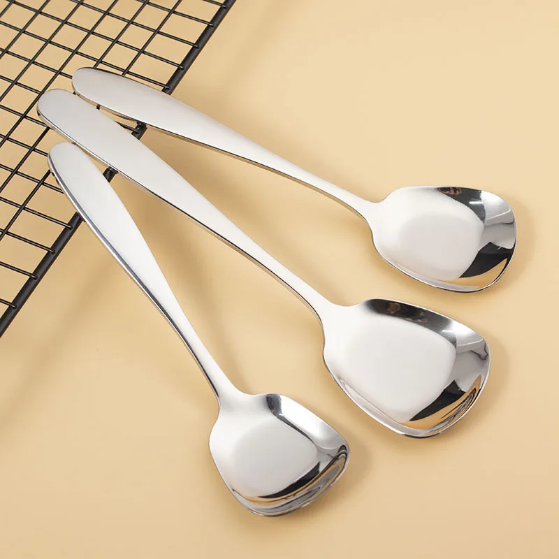 

Hot selling stainless steel public spoon 304 material mirror polish thickened handle stainless steel spoon
